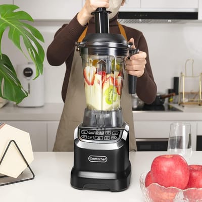 AMZCHEF ZM5003 Professionele Blender - Smoothie Maker incl. Reisfles To Go (600ml) - 1800W - 1.85L Kan - IJscrusher - Touch Bediening