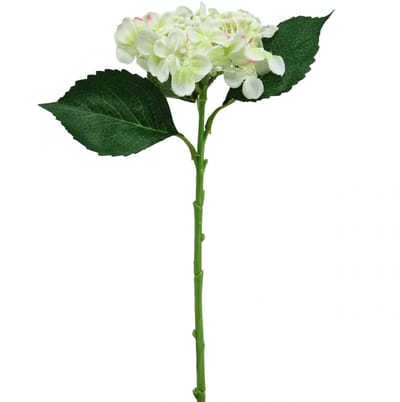 Hortensia, zijden bloem, kunstbloem voor tafeldecoratie wit, groen L44