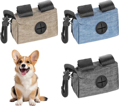 3-delige hondenpoepzak dispenser set, handige houder voor poepzakjes met karabijnhaak, ideaal voor honden en katten, perfect voor wandelingen