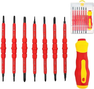 7-in-1 Geïsoleerde Schroevendraaierset voor Elektriciens - Veilig en Ergonomisch Gereedschap