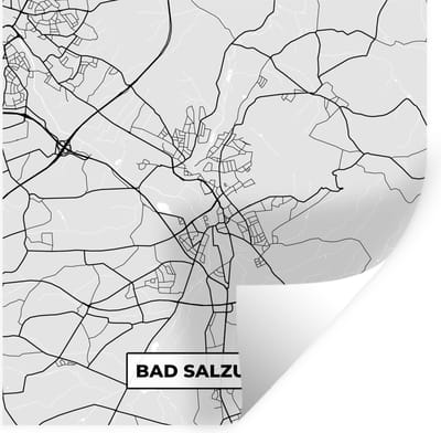 Muurstickers - Sticker Folie - Stadskaart - Plattegrond - Bad Salzuflen - Duitsland - Kaart - 100x100 cm - Plakfolie - Muurstickers Kinderkamer - Zelfklevend Behang XXL - Zelfklevend behangpapier - Stickerfolie