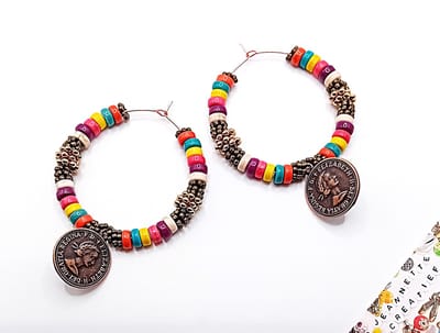Jeannette-Creatief® - Beach - BOHO - Oorringen - Oorbellen - Muntjes - Piraten - Oorbellen Coins - Grote Oorbellen - Kralen - Sieraden - Hoops - Statement Oorbellen - Howliet - Munten - Bedels - IBIZA Chic – Boho Chic – Carnaval - Carnavalskleding