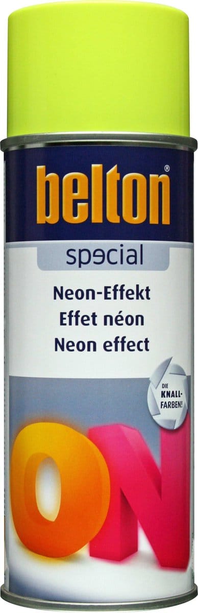 AUTO-K BELTON Fluorescerende NEON Daglichtlak GEEL in een 400ml Spuitbus