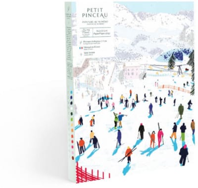 La Petite Epicerie Painting by Number Kit "SKIING AMONG MOUNTAINS" 329g H33xW25.5xL3.5cm genummerde schilderijenset | Creatieve | Hobbyset | kinderen en volwassenen