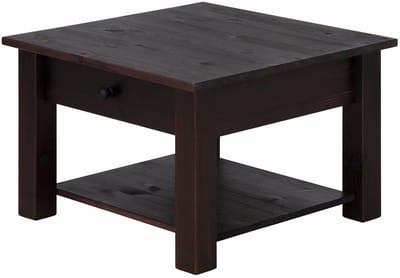 Chicago - Salontafel met 1 Lade Donkerbruin Grenen (40 x 60 x 60 cm)