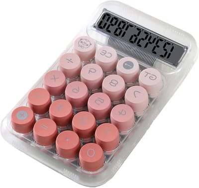 SnelShoppen - Table Calculator Transparant met Groot Display, 10 Cijfers, Draagbare Kantoorcalculator voor School en Thuisgebruik