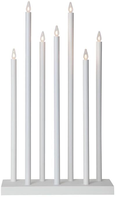 Star Trading kandelaar, 'Holy' van hout en metaal, 7 x E10 gloeilampen, wit, H 66cm, B 38cm