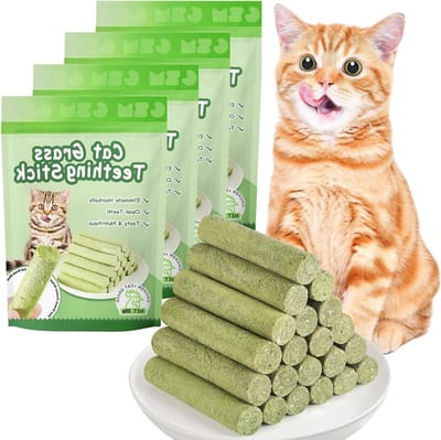 Allecto Plus - Kattengrassnacks 24 stuks | Kattengrassticks | Vriesdroogsnacks | Kattenkruid | Tandverzorging | Verwijderen van haarballen