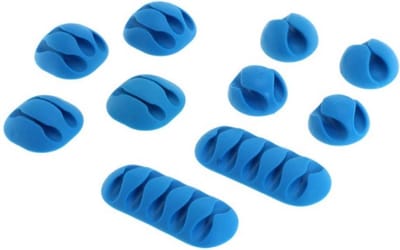 New Age Devi - 10-stuks zelfklevende kabelhouder - kabelklemmen - Blauw