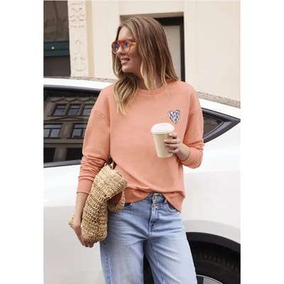 Cosy sweatshirt met leo hartje