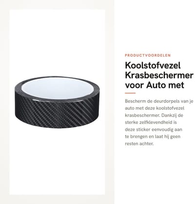Dailygoods- Krasbeschermer Sterk Zelfklevend - Dorpel Guard - Autoaccessoire - Koolstofvezel - Waterdicht - Eenvoudig te Installeren - Deurrandfolie