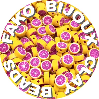 Fako Bijoux - 100 Klei Kralen Grapefruit - Polymeer Kralen - Figuurkralen - Kleikralen - 10mm - 100 Stuks