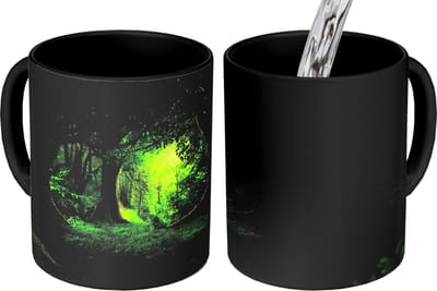 Magische Mok - Foto op Warmte Mokken - Koffiemok - Bomen - Bos - Groen - Landschap - Natuur - Magic Mok - Beker - 350 ML - Theemok