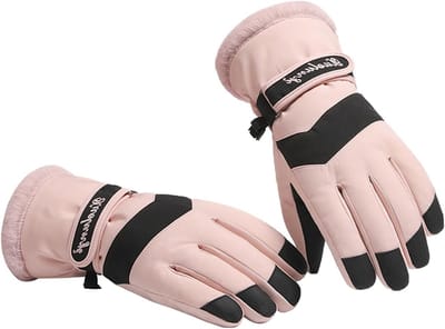 Dames Skihandschoenen, Winddicht en Waterdicht, Thermische Winterhandschoenen met Zachte Voering voor Snowboarden, Skiën en Buitenactiviteiten