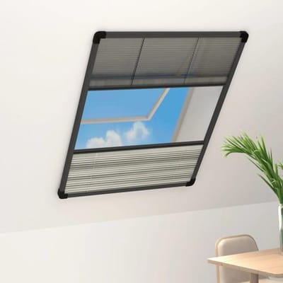 Maison Exclusive - Plissé horrengaas voor raam Aluminium 60x80cm met luifel
