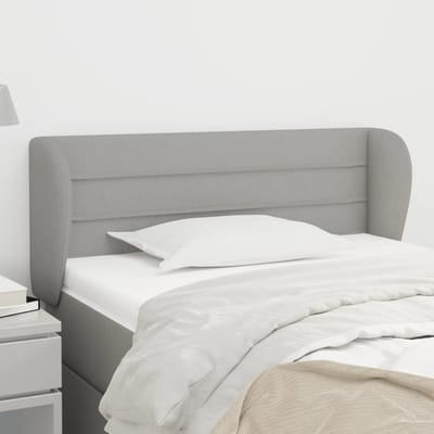 vidaXL - Hoofdbord - met - randen - 103x23x78/88 - cm - stof - lichtgrijs