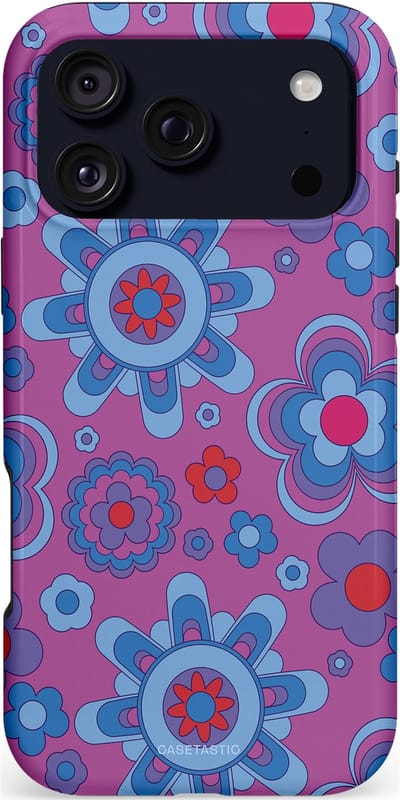 Casetastic hoesje geschikt voor Apple iPhone 17 Pro Max - MagSafe - Dubbellaagse bescherming - Retro relax - Fashion Case - Lavendel Lichtblauw