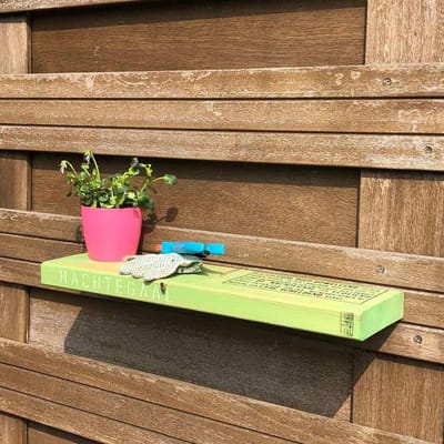 Plank voor binnen en buiten - Birdy - Groen gebeitst - L 55 x B 15 cm