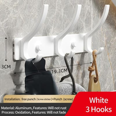 Zwart-wit opvouwbare kapstokhaken handdoekhouder spijker wandrek haken jas kledinghouder voor badkamer keuken accessoires white