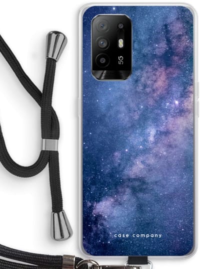 Case Company® - Hoesje met koord geschikt voor Oppo A94 5G hoesje met Koord - Nebula - Telefoonhoesje met Zwart Koord - Bescherming aan alle Kanten en Over de Schermrand