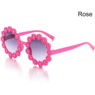 Kinderen Daisy Zonnebril Kinderen Ronde Vorm Bloem Zonnebril Buiten Zonbescherming Oogbril Nieuwigheid Disco Festival Feest Brillen pink