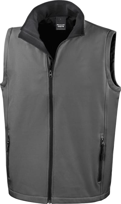 Result Printable Soft Shell Bodywarmer RT232 - CHARCOAL/BLACK - XXL