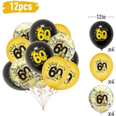 Joyeux anniversaire 18 21 30 40 50 60 Ballons en latex Fête d'anniversaire pour adultes 18e 30e 40e 50e 60e Ballons à confettis Décoration d'anniversaire as picture shows
