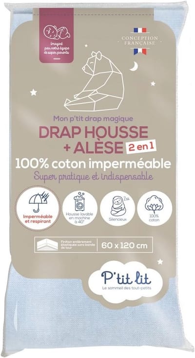 2-in-1 Matrasbeschermer en Hoeslaken 70x140 cm - Waterdicht, Ademend, 100% Katoen - Oeko-Tex