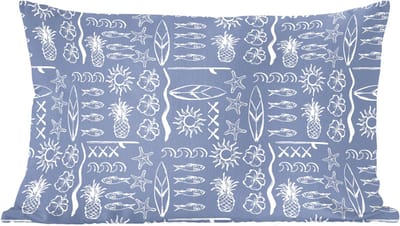 Sierkussens - Kussentjes Woonkamer - 60x40 cm - Kust - Zee - Blauw - Wit