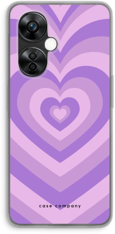 Case Company® - Hoesje geschikt voor OnePlus Nord CE 3 Lite hoesje - Hart Paars - Soft Cover Telefoonhoesje - Bescherming aan alle Kanten en Schermrand