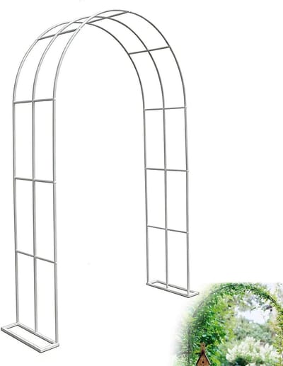 Tuin boog - Metalen frame - Tuin decoratie - Stabiele structuur - Tot 250cm hoog - Wit
