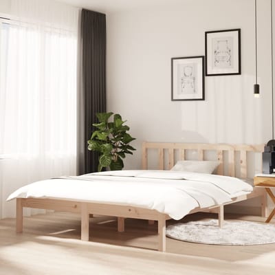 vidaXL - Bedframe - massief - hout - 135x190 - cm - Double
