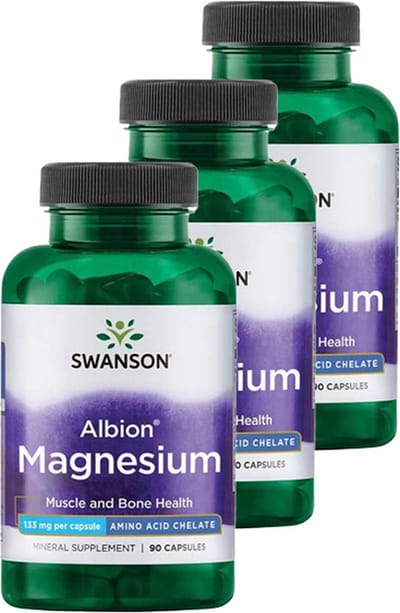 Swanson | Albion Magnesium 133mg | 90 capsules | 3 stuks | 3 x 90 capsules