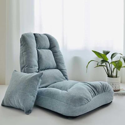 Vloerstoel - Luie sofa - Ontspannen lezen - 5 verstelbare posities - 110 x 50 cm - Blauw