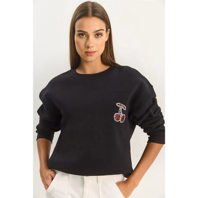 Geborduurd Crew Neck Sweatshirt