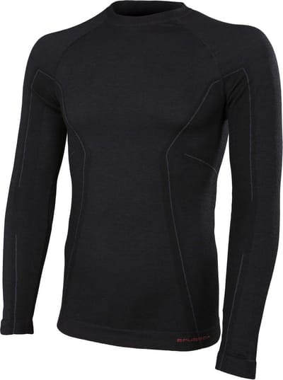 Brubeck | Thermo Ondergoed Heren - Active Wool Shirt met Merino Wol - Naadloos -  Lange Mouw - Zwart M