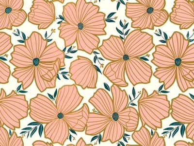 cadeaupapier op rol Bloemen Oudroze 50 cm – Inpakpapier- Breedte 50 cm - 200m lang