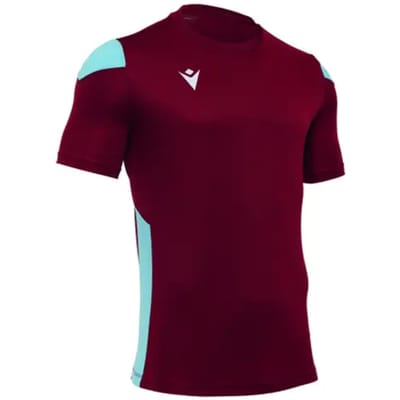 Macron Polis Shirt Korte Mouw Heren - Hemelsblauw / Bordeaux | Maat: M