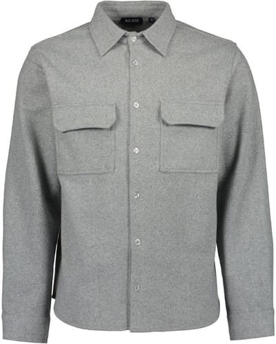 Blue Seven - Blouse 390534 grijs borstzakken LM overblouse - maat M
