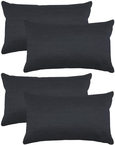 Stof Textile sierkussen Bea - 4x - antraciet - 30 x 50 cm - bank kussens - zitkussens - binnen/buiten - polyester