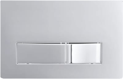 Spoelplaat Toilet - Spoelplaat Kit - Verborgen Toilet - Dual Flush Functie - 245mm x 165mm - Chroom Zilver