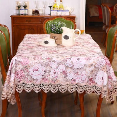 Nieuw Bloem Tafelkleed Klassieke Geborduurde Zoom Europese Stijl Hoes Wasbaar Tafelkleed Voor Theetafel Sofa 60 X 60CM white
