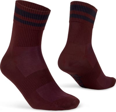 GripGrab - Original Stripes Crew Zomer Fietssokken Retro Wielersport Sokken - Unisex - Donker Rood - Maat S