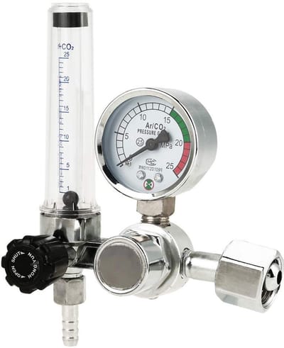 Dailygoods- Drukregelaar 0-25MPa - Argon Gas - Zinklegering - Stabiele Doorstroming 25 l/h - Ingangsdruk 15 MPa - Compact Ontwerp 17 cm - Gasdrukregelaar