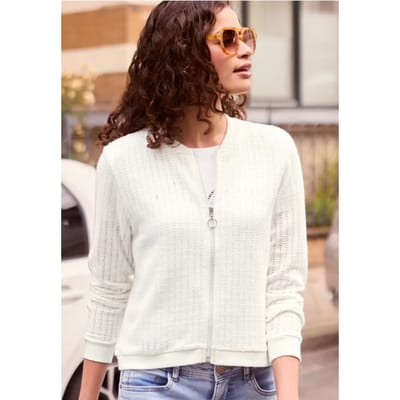 Jas met lange mouwen, structuur en ritssluiting