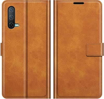 Coverup Hoesje - Geschikt voor OnePlus Nord CE Hoesje - Coverup Deluxe Book Case - Bruin