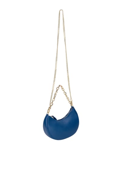 Faina Leren schoudertas Dames Elektrisch blauw