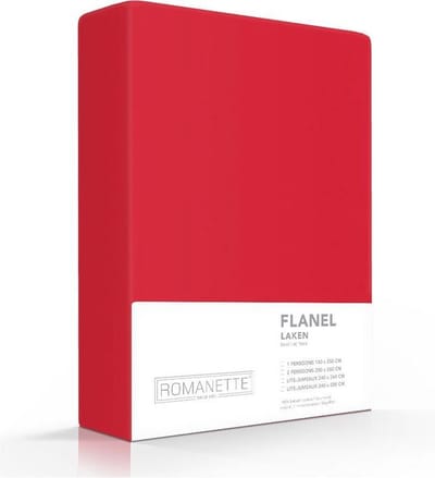 Romanette luxe flanel laken - eenpersoons (150x250 cm) - rood