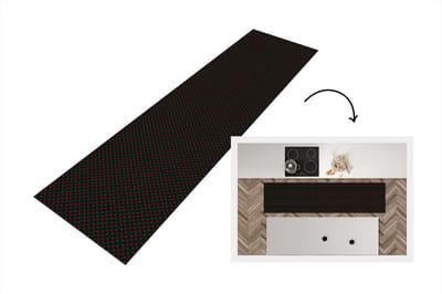Keukenloper - Loper keuken - Patroon - Rood - Versiering - 200x50 cm - Keukenloper vinyl