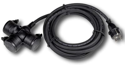 Stekkerdoos Buiten - Verlengsnoer Stopcontact - Tuin Activiteiten - IP44 Waterdicht - 5 Meter Kabel - Zwart